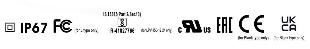 meanwell LPV-150 safety&EMC List