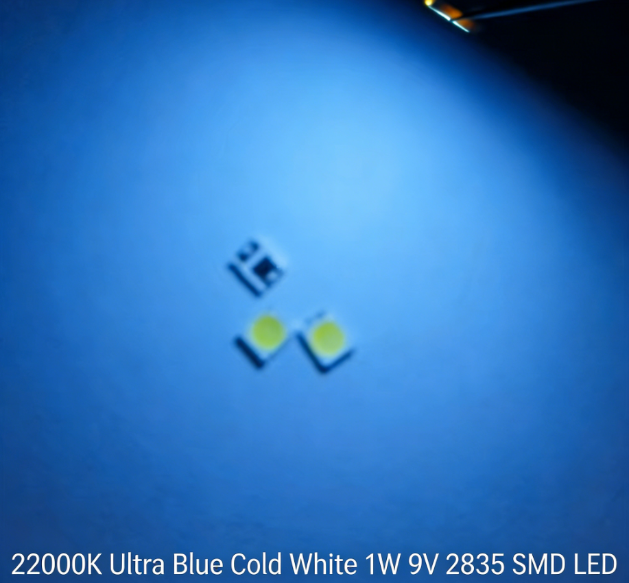 22000K Ultra Blue Cold White 1W 9V 2835 SMD LED